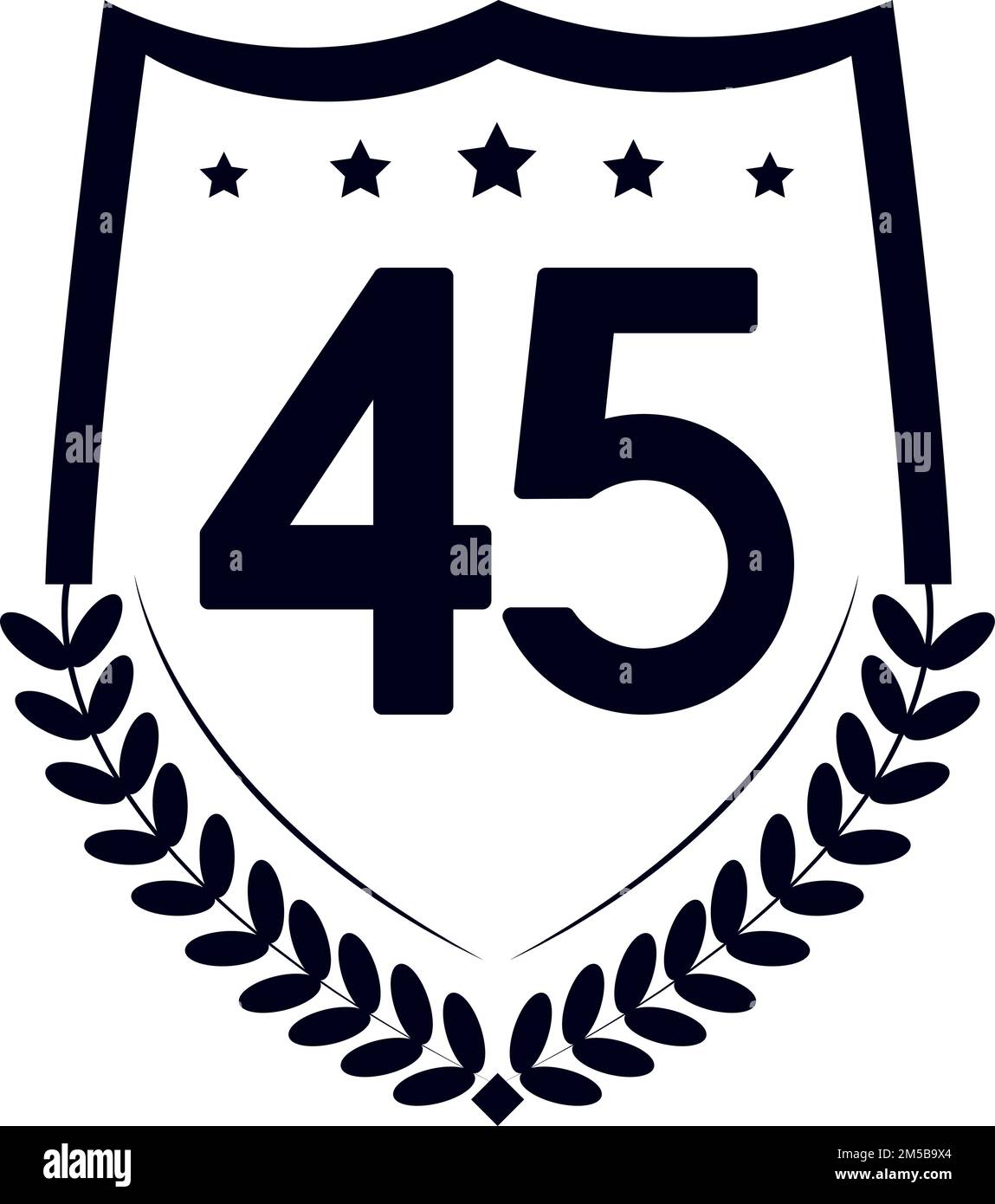 badge with number fortyfive Stock Vector Image & Art - Alamy