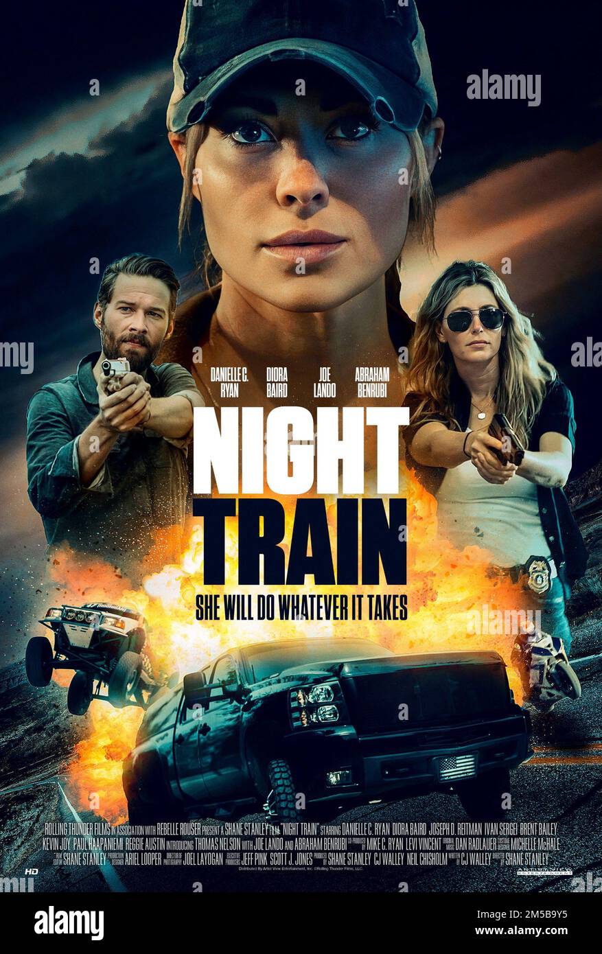 NIGHT TRAIN, poster, from left Paul Haapaniemi, Danielle C. Ryan