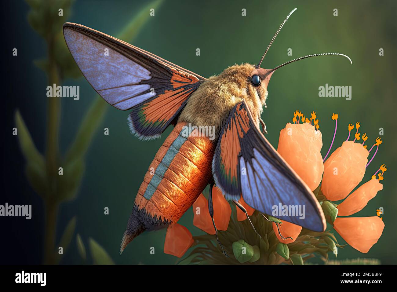 Macroglossum stellatarum, or hummingbird hawkmoth, is a species of