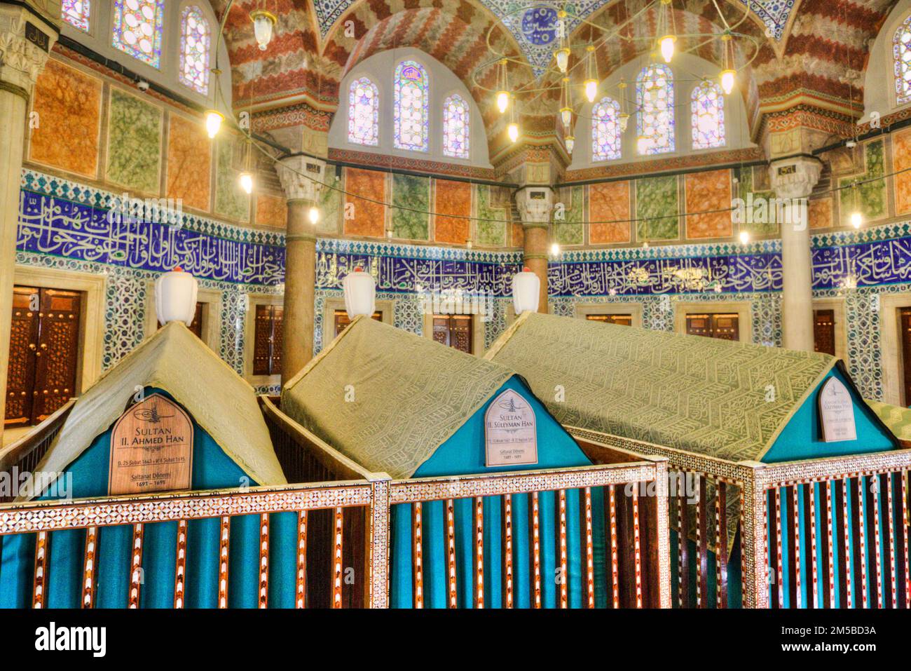 Mausoleum of Sultan Suleyman, Suleymaniye Mosque, 1550, UNESCO World Heritage Site, Istanbul, Turkey Stock Photo
