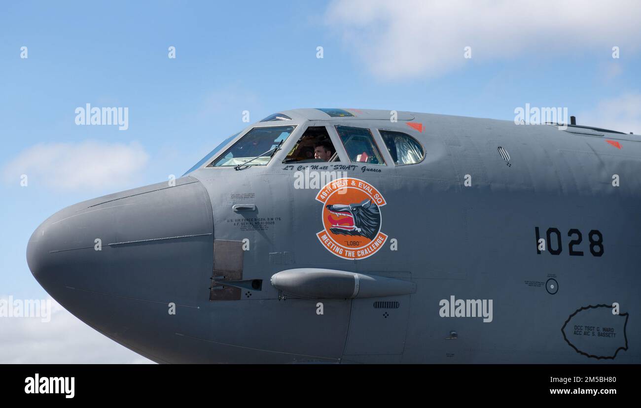 A Pilot Performs Post Flight Checks On A 53rd Wing B-52 Stratofortress ...