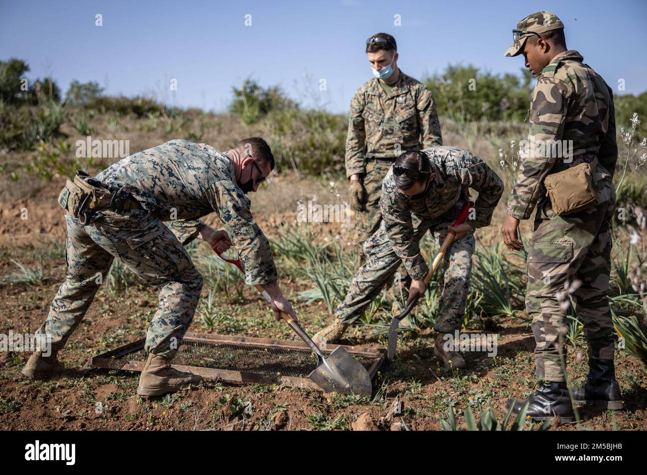U.S. Marine Explosive Ordnance Disposal technicians with 2nd Marine