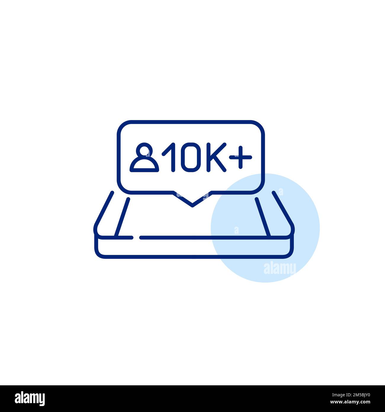Isometric smartphone with new followers notification. Pixel perfect, editable stroke line icon Stock Vector