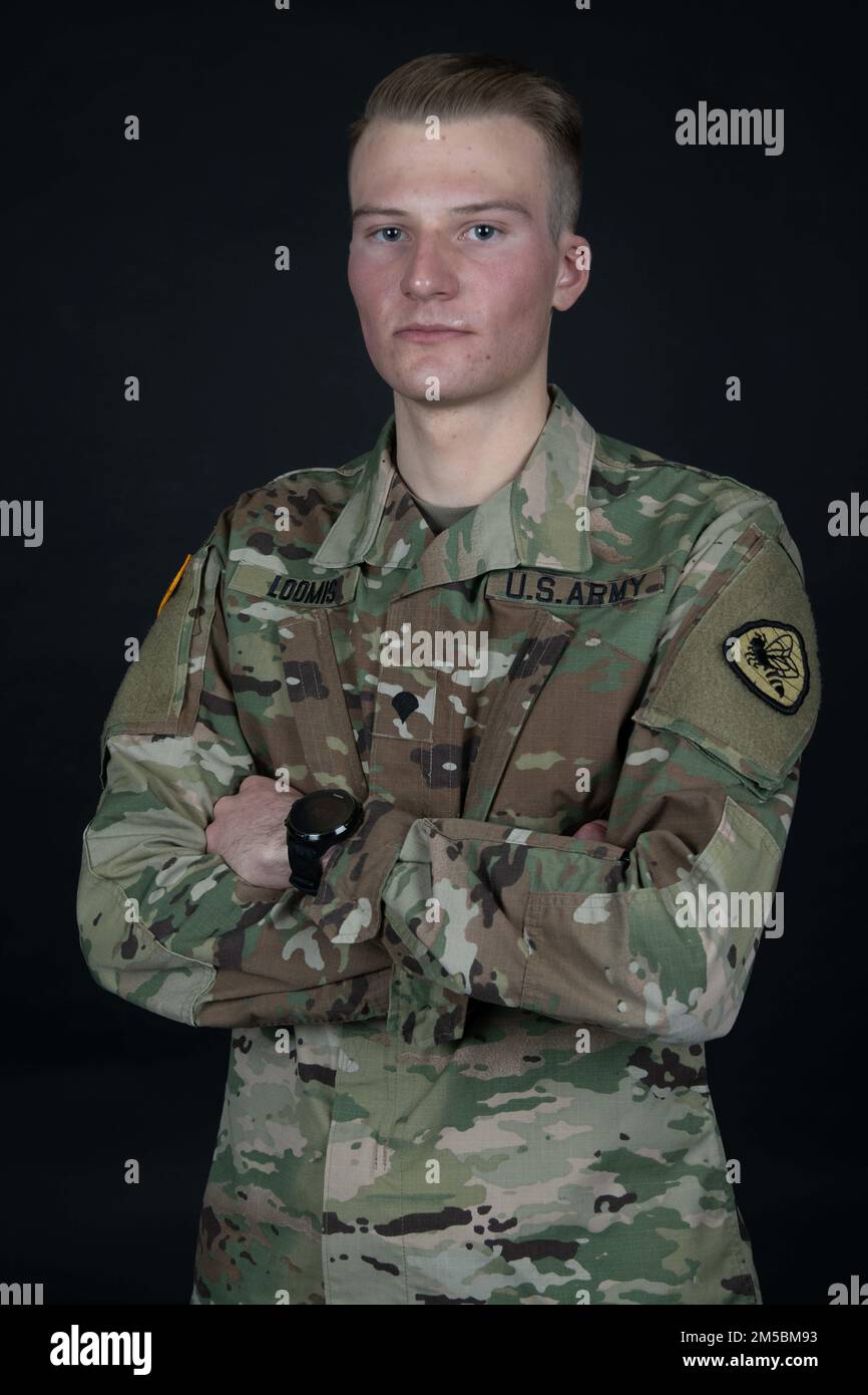 Utah National Guardsmen Spc. Benjamin Loomis Poses For A Portrait After 