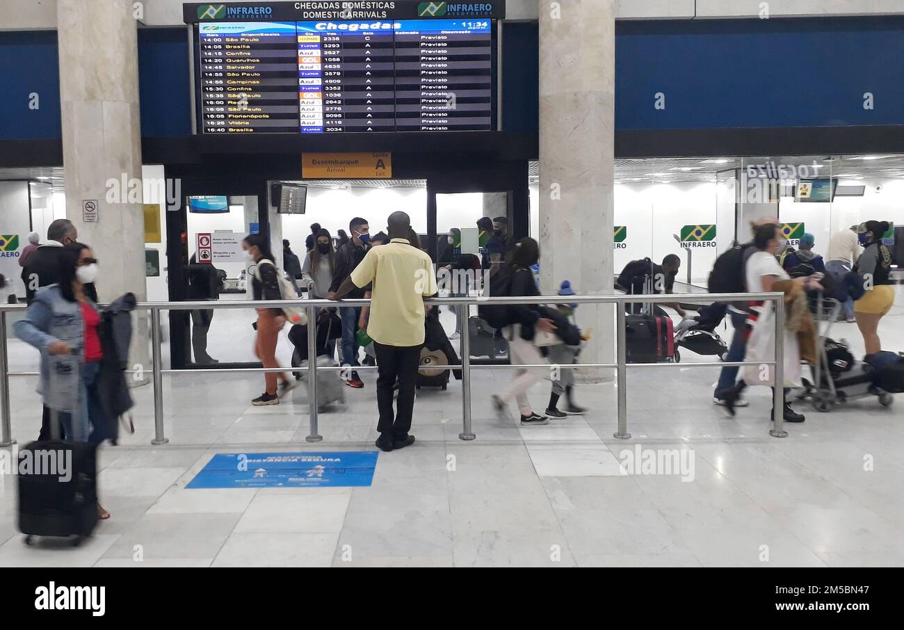 Rio de Janeiro, Brazil, May 10, 2022. Santos Dumont airport drop-off area in downtown Rio de Janeiro. Stock Photo