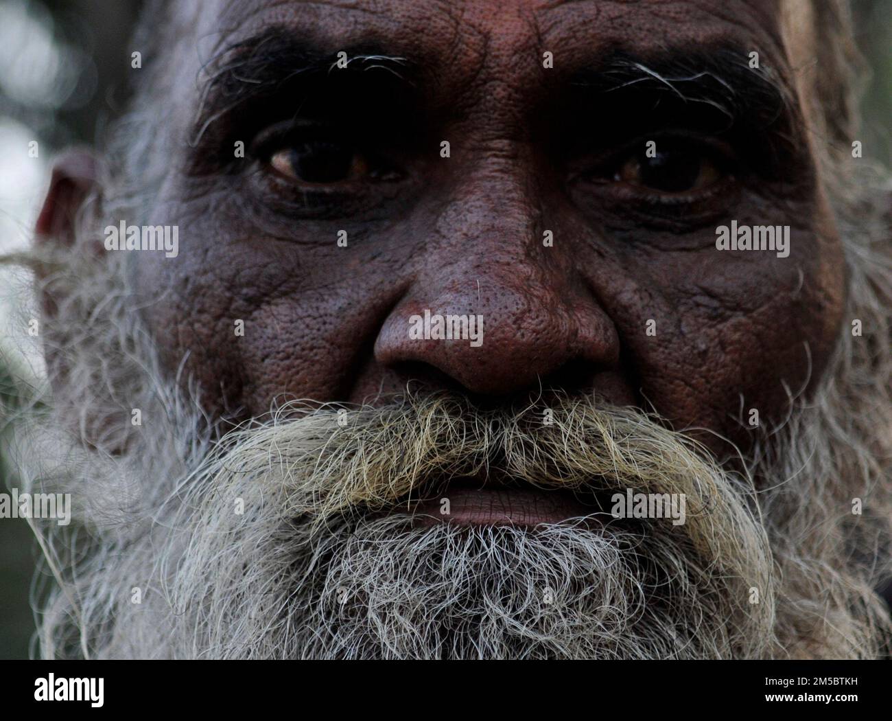 Skin texture. A sadhu on the Mallick Ghat by the Hooghly river in ...