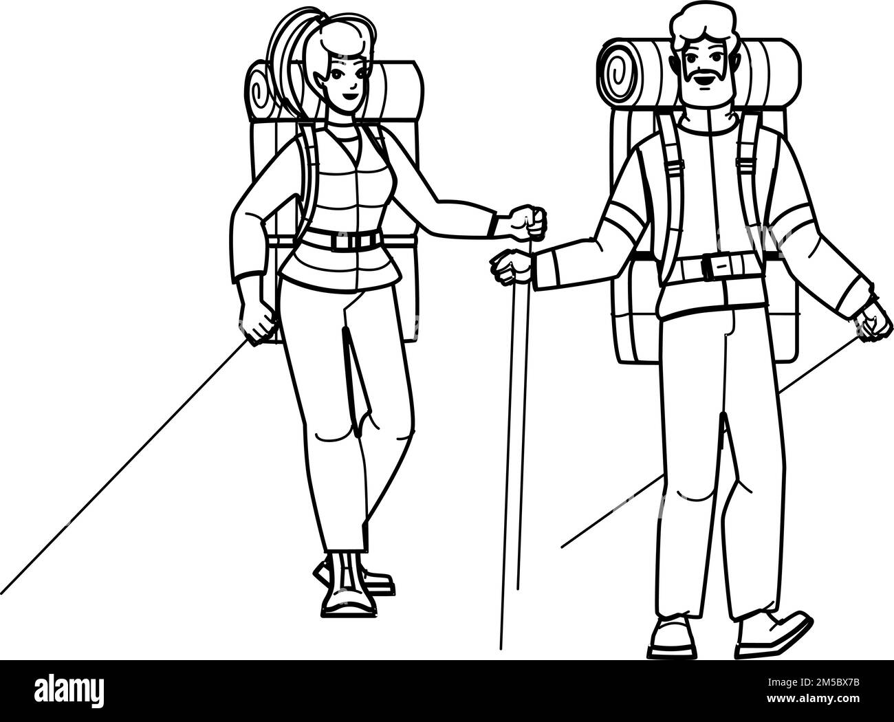 couple hiking vector Stock Vector
