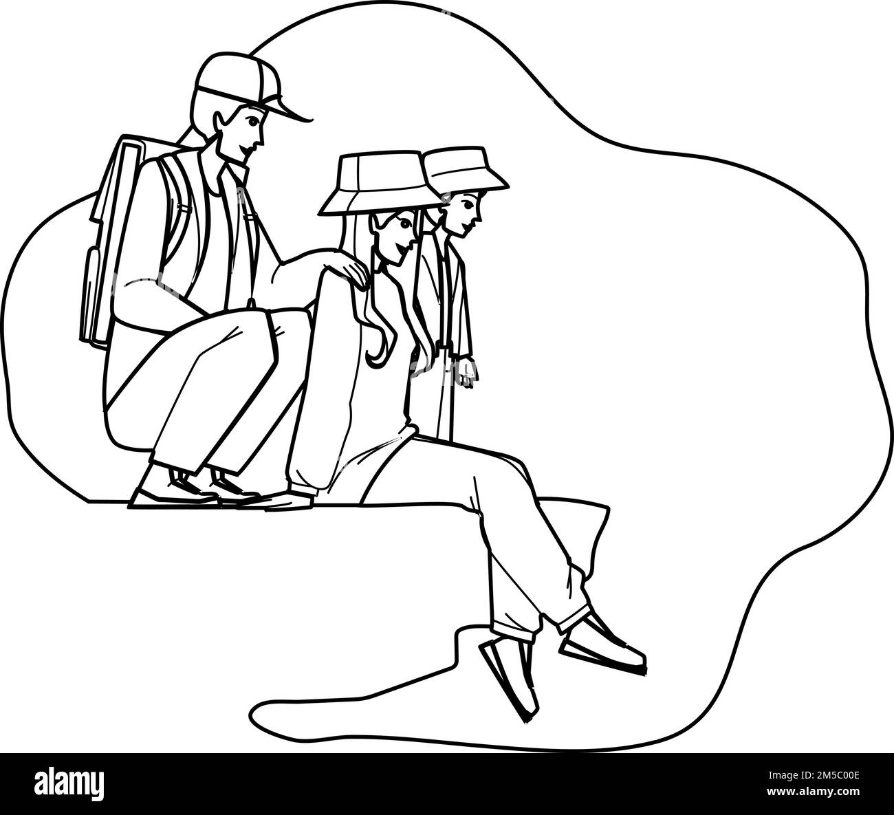 family-adventure-vector-stock-vector-image-art-alamy