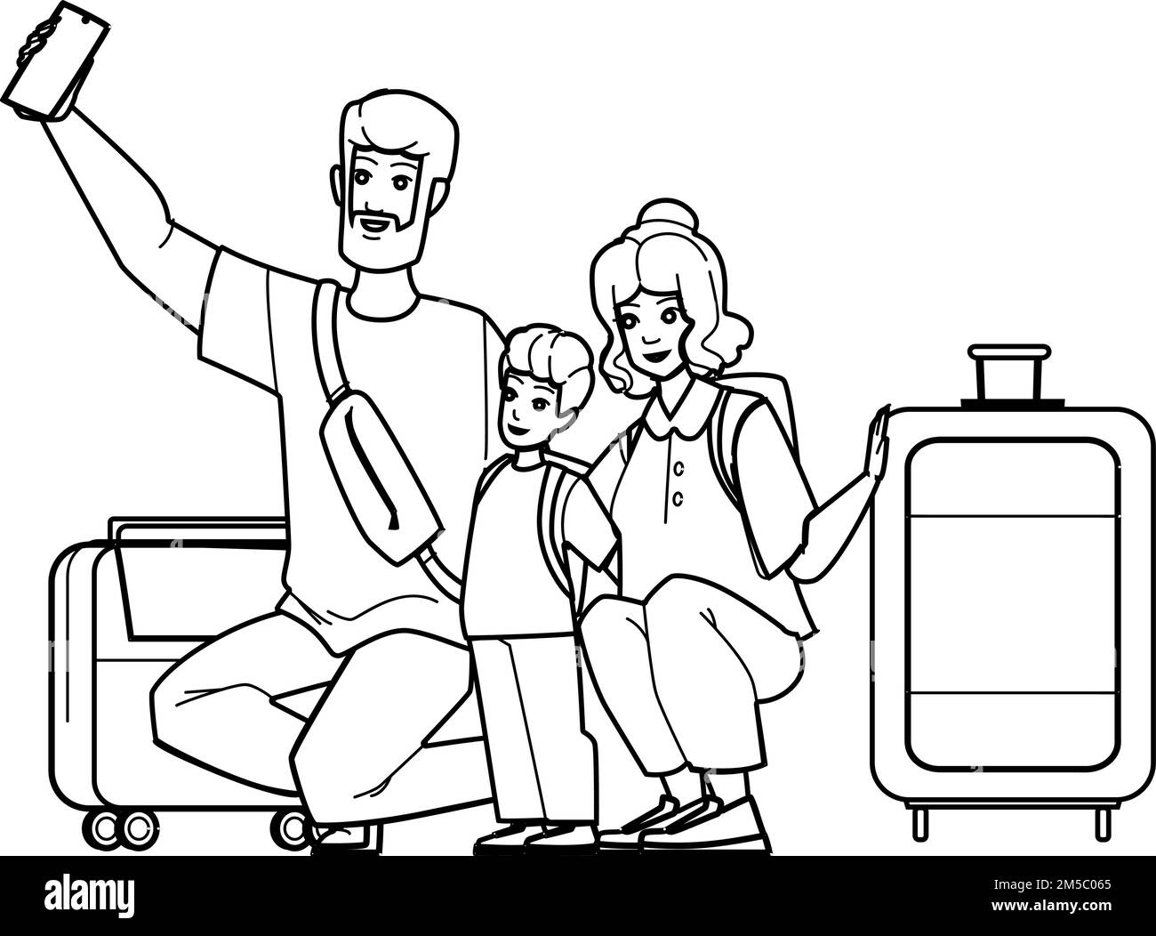 family-airport-vector-stock-vector-image-art-alamy