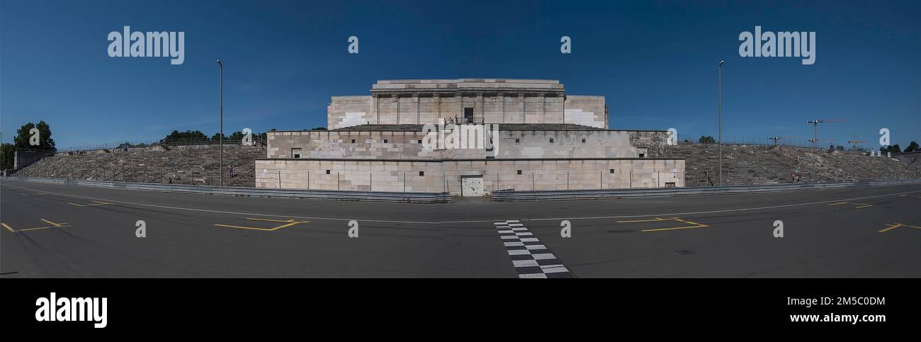 Zeppelin Main Stand, former National Socialist parade ground at the Nazi Party Rally Grounds, Nuremberg, Middle Franconia, Bavaria, Germany Stock Photo