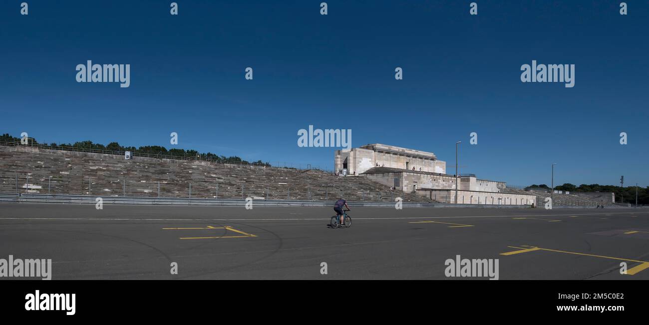 Zeppelin Main Stand, former National Socialist parade ground at the Nazi Party Rally Grounds, Nuremberg, Middle Franconia, Bavaria, Germany Stock Photo