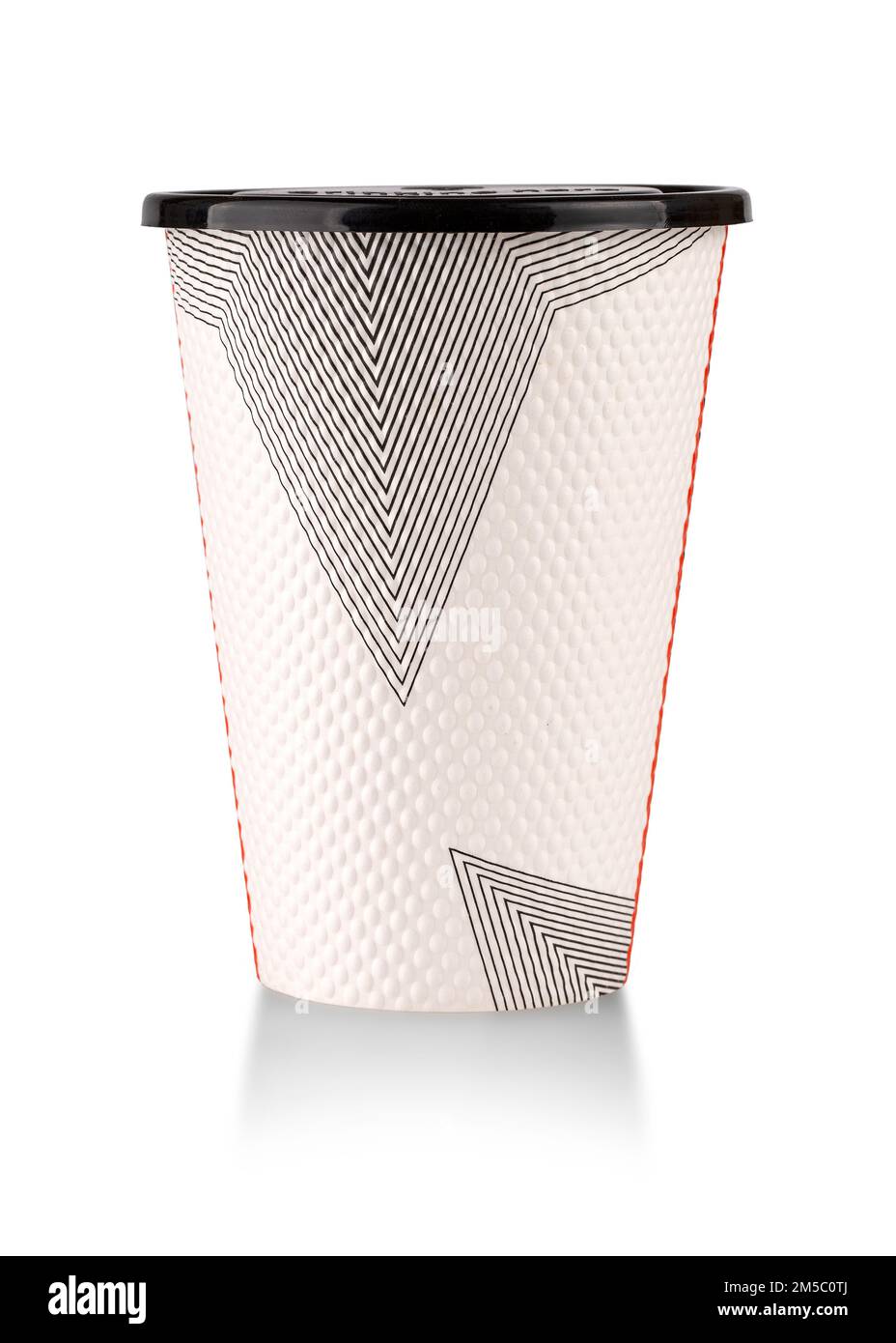 The white closed paper cup with coffee isolated on white background ...