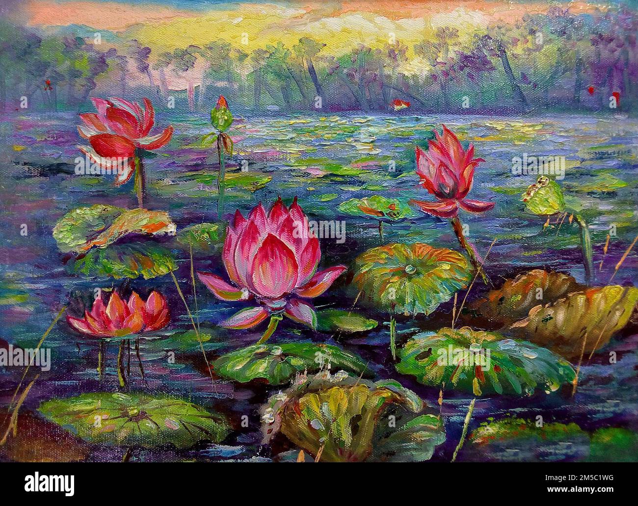 Art Oil Color Painting Lotus Flower Waterlily Stock Photo Alamy art-oil-color-painting-lotus-flower-waterlily-stock-photo-alamy