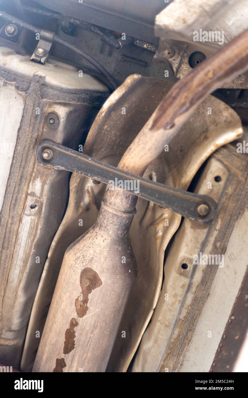 Catalyst or silencer or the car exhaust system Stock Photo Alamy