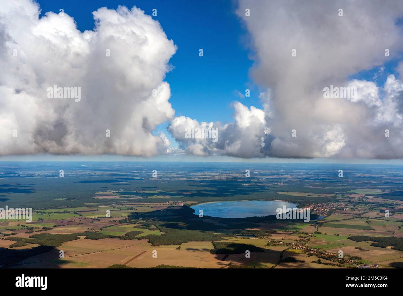 Aerial view of Arendsee, Altmark, water, lake, Saxony-Anhalt, Germany Stock Photo