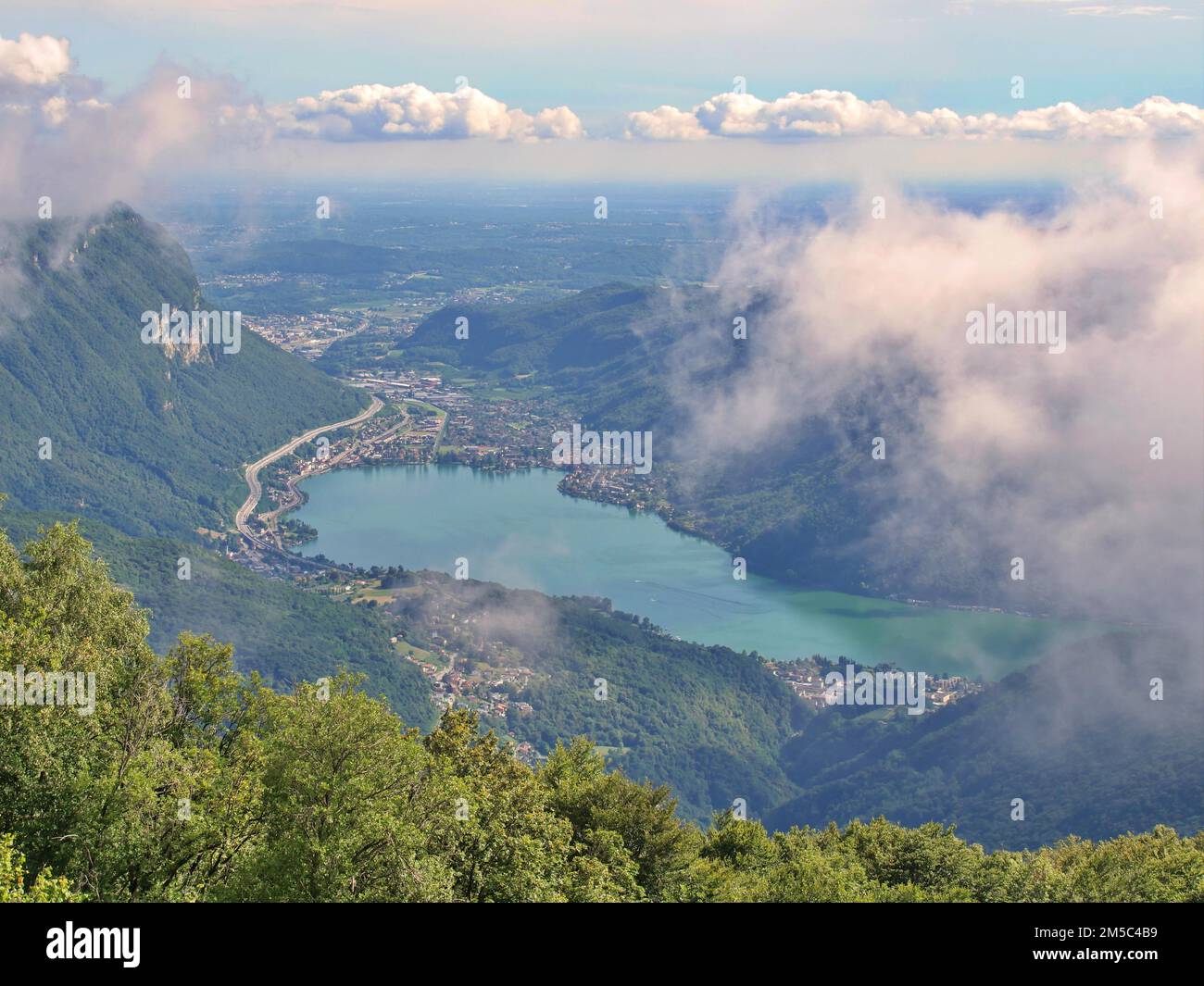 View from Sighignola, the balcony of Italy, a mountain in the Lugano Prealps. onto Lake Lugano. Sighignola, Lanzo d'Intelvi, Ticino, Lombardy, Italy Stock Photo