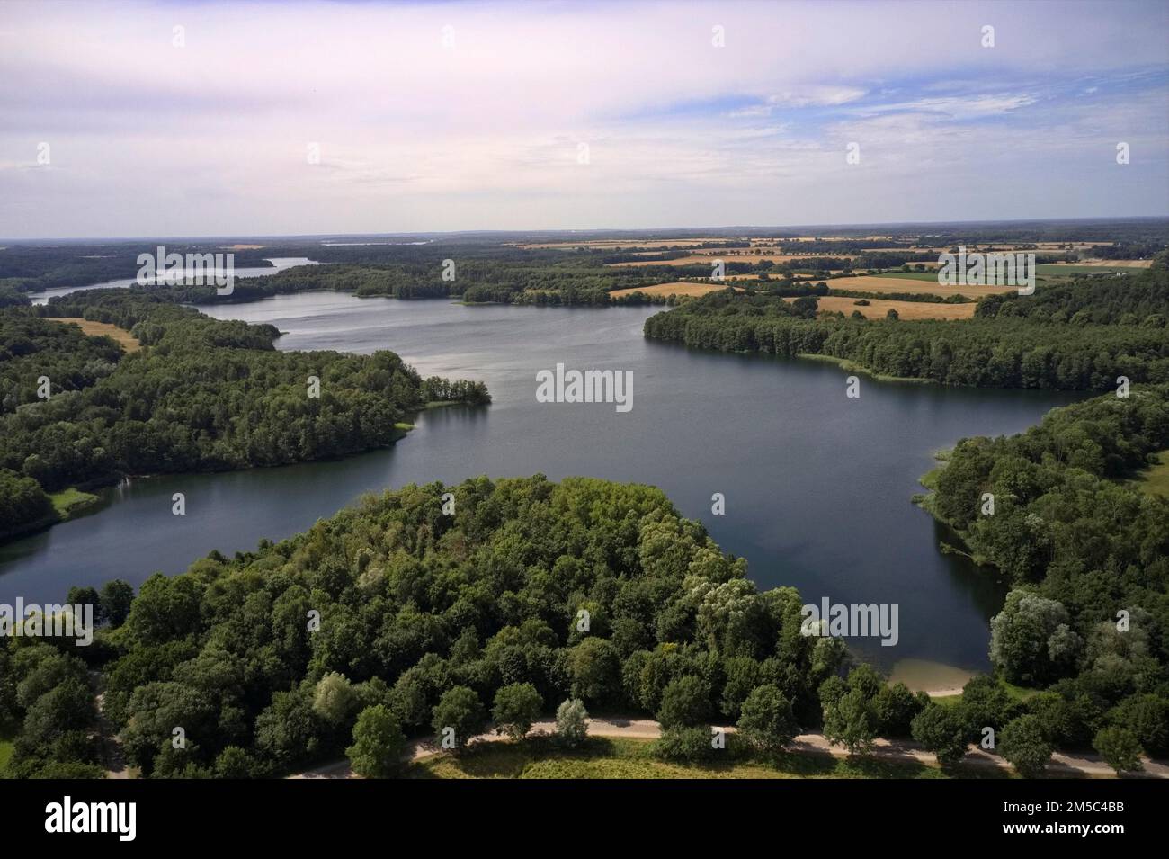 Aerial view of Dutzower See in the Schaalsee UNESCO Biosphere Reserve