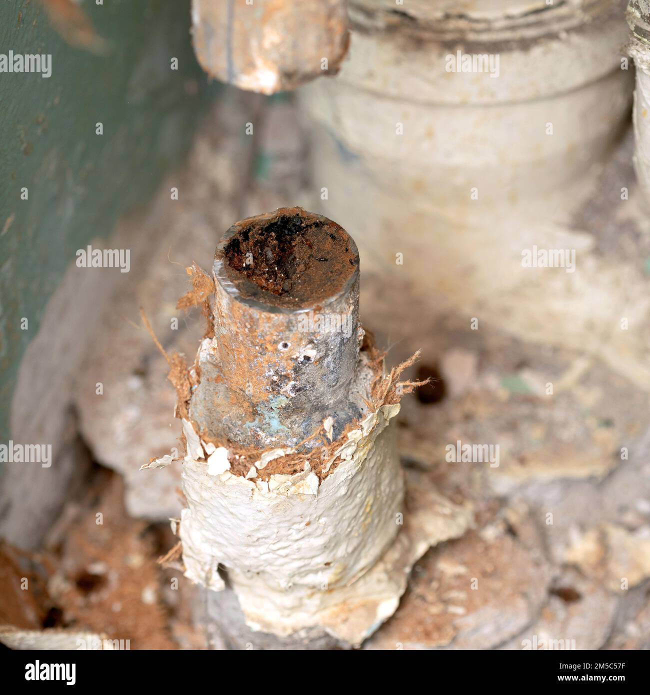 Old water pipe clogged with rust Stock Photo Alamy