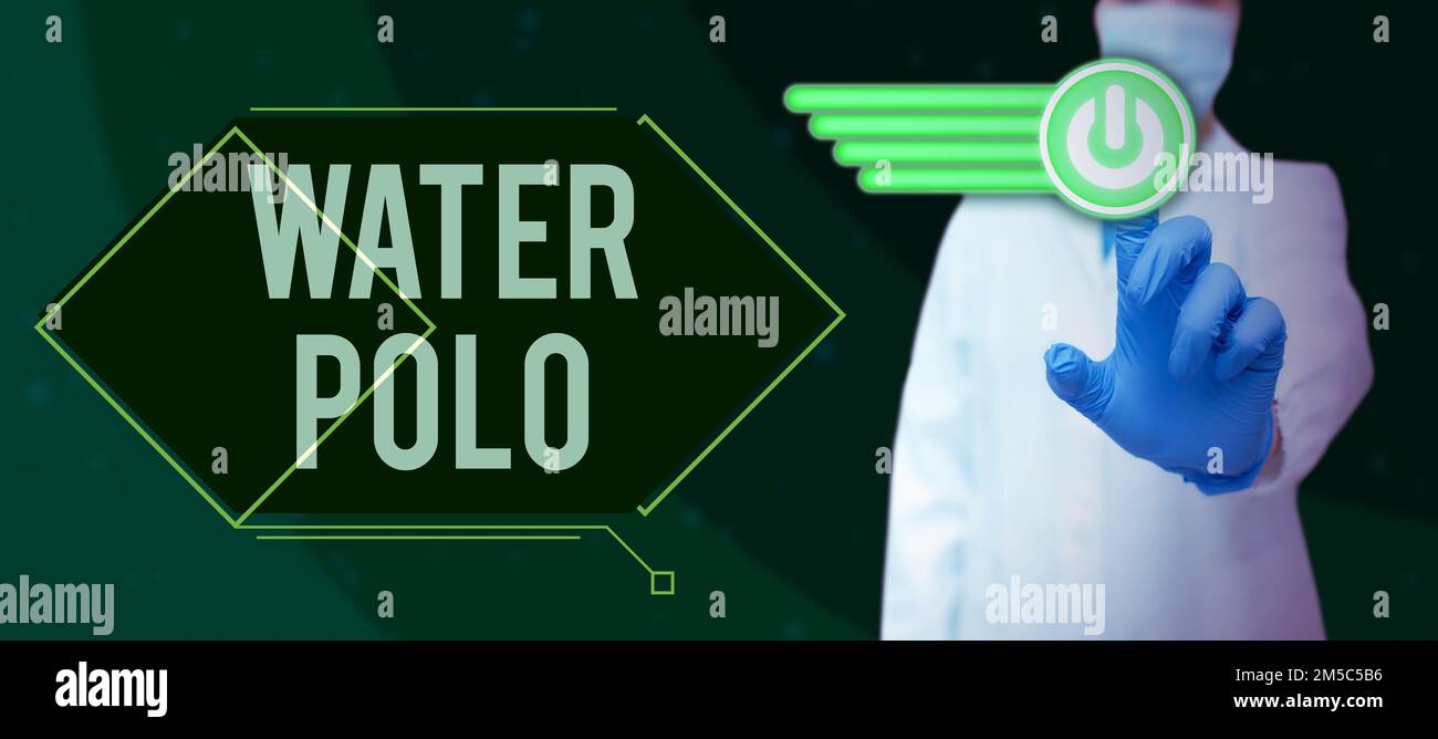 Handwriting text Water Polo. Word Written on competitive team sport