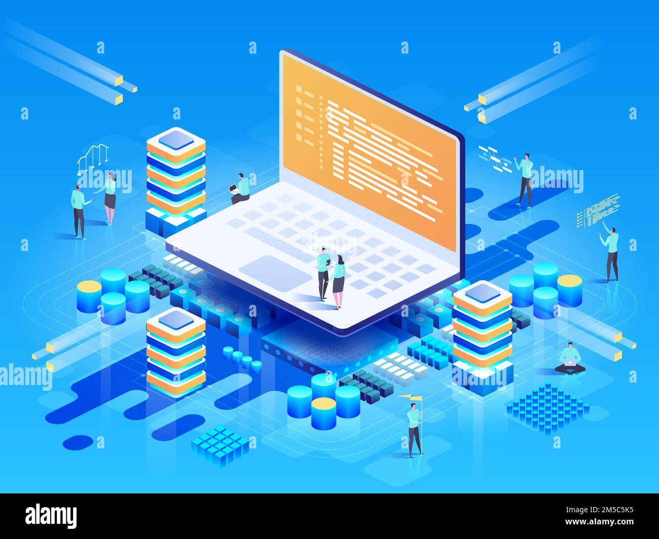 Software, web development, programming concept. People interacting with ...