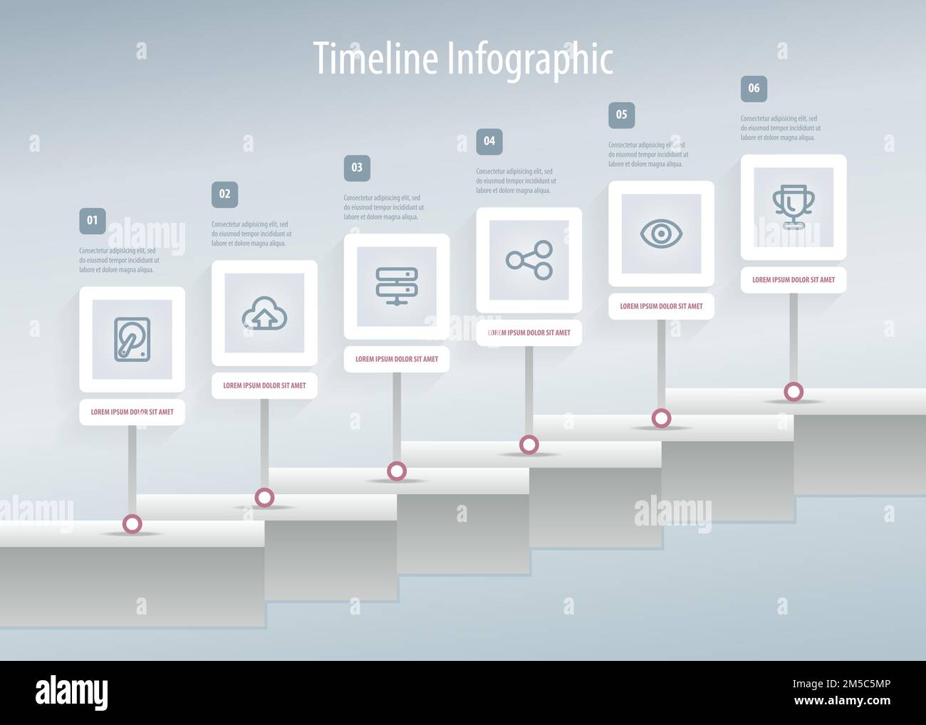 Timeline infographic with diagrams and text eps 10 stock vector image