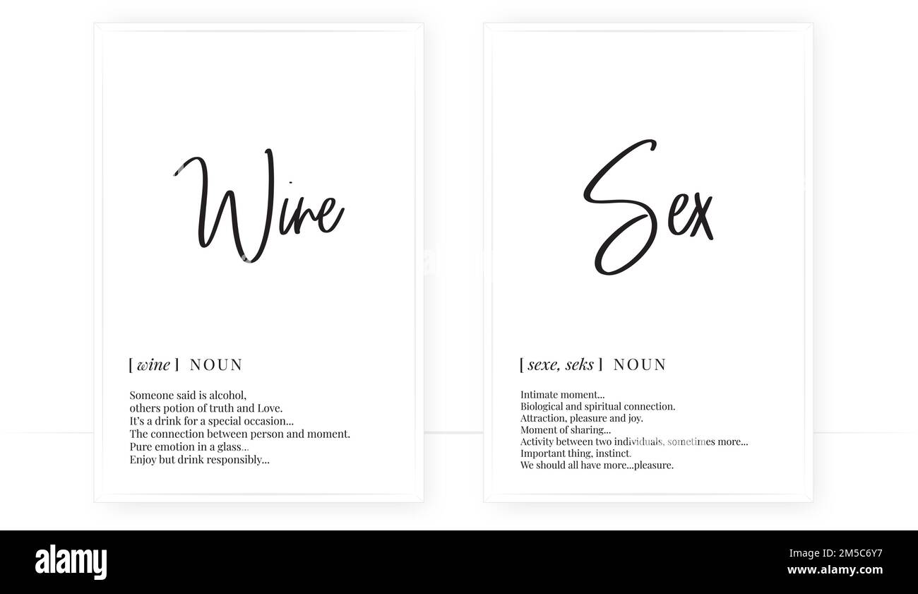 Wine and chocolate definition, vector. Minimalist poster design. Wall