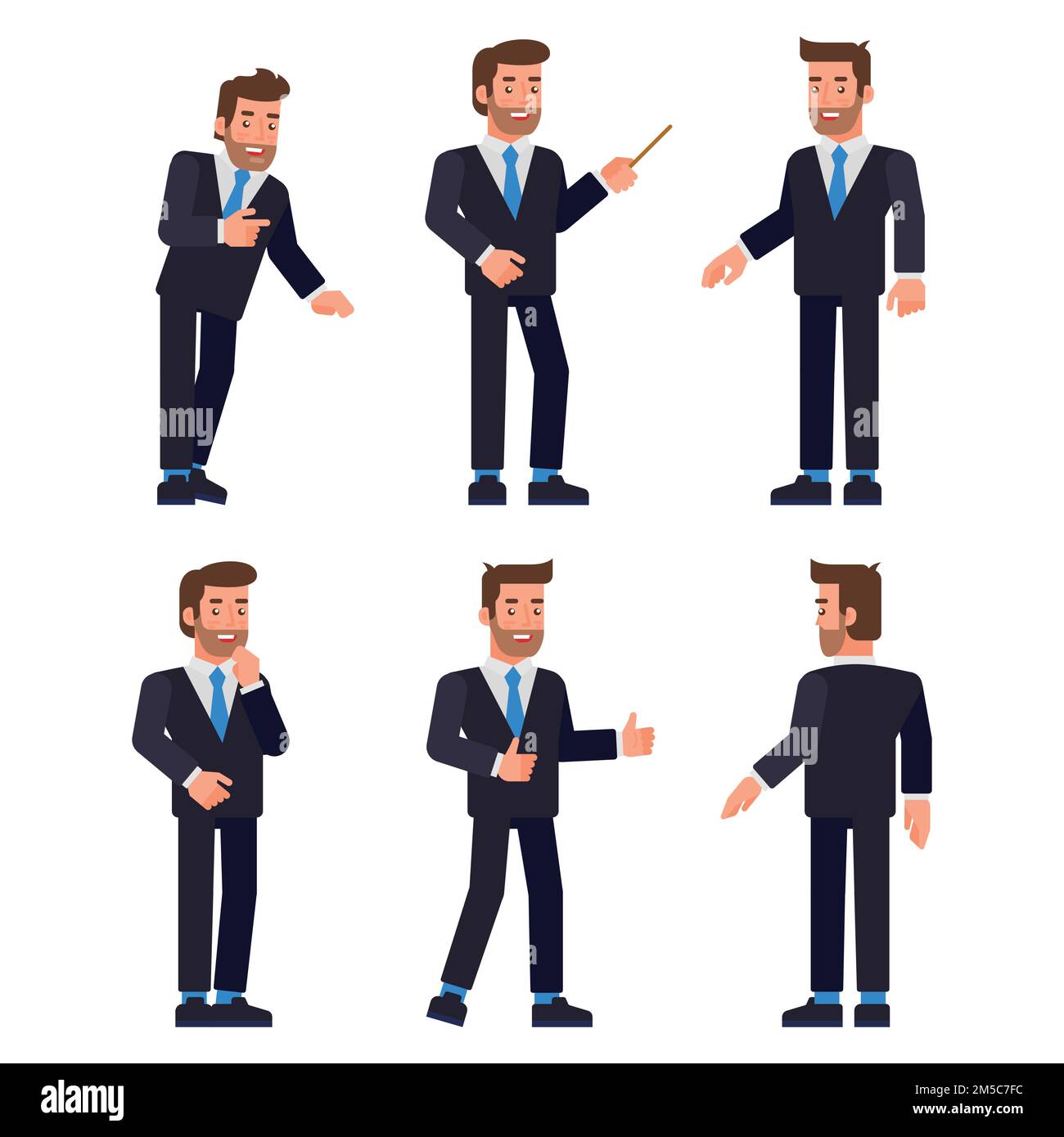 Set of Businessman character design. Vector illustration Stock Vector ...