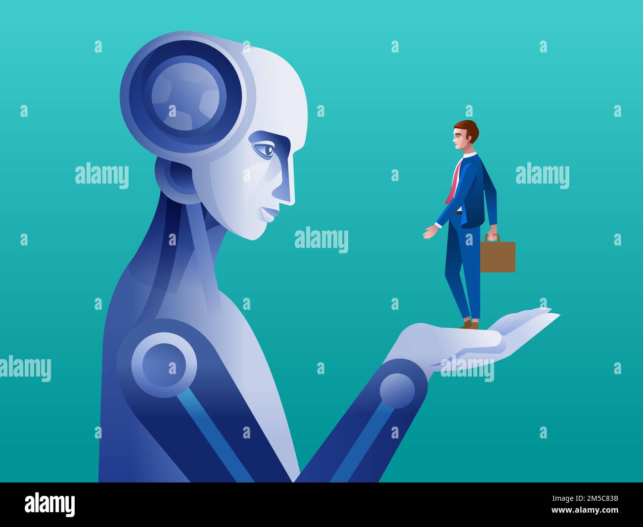 Ai robot businessman hand vector hires stock photography and images