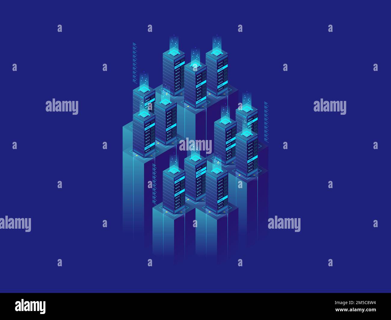 Isometric 3D vector illustration concept server room data center Stock ...