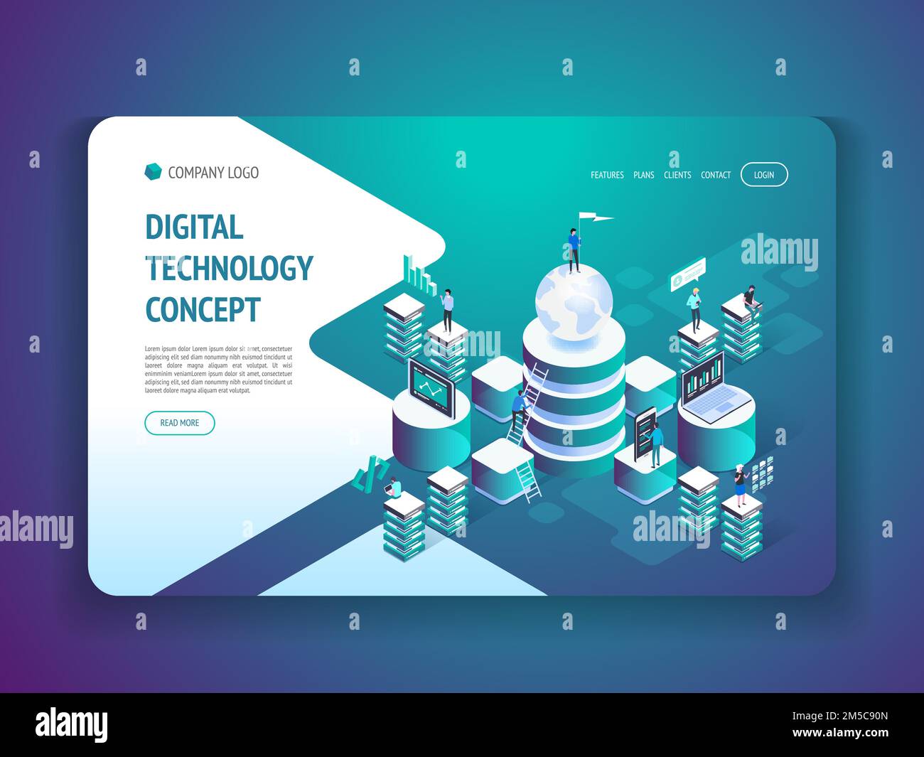 Digital technology concept Vector isometric illustration Stock Vector ...