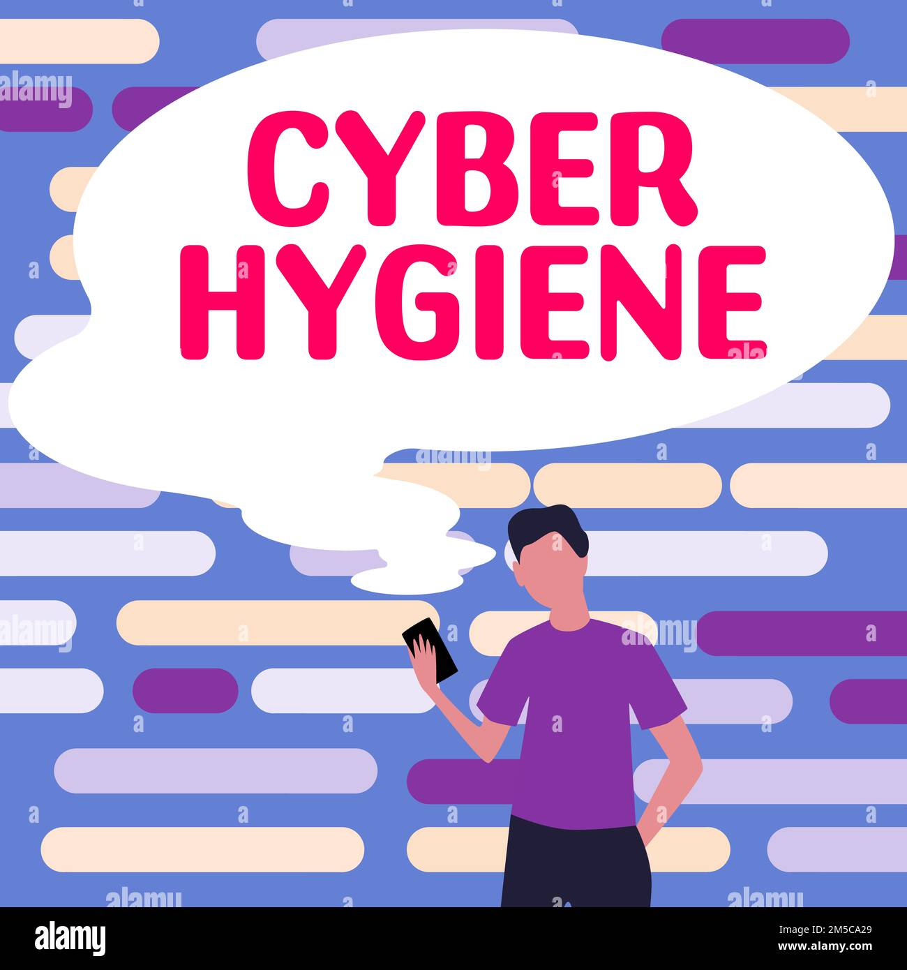 Text caption presenting Cyber Hygiene. Business idea steps that ...
