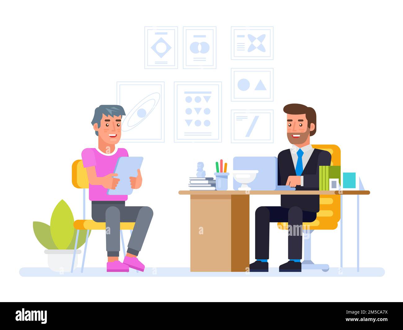 HR manager meeting job applicant in director office. Big boss. Employment candidate having job