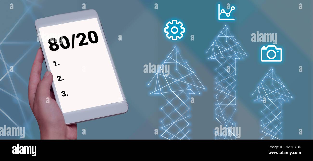 Conceptual display 80 to 20 percent. Pareto principle of factor ...