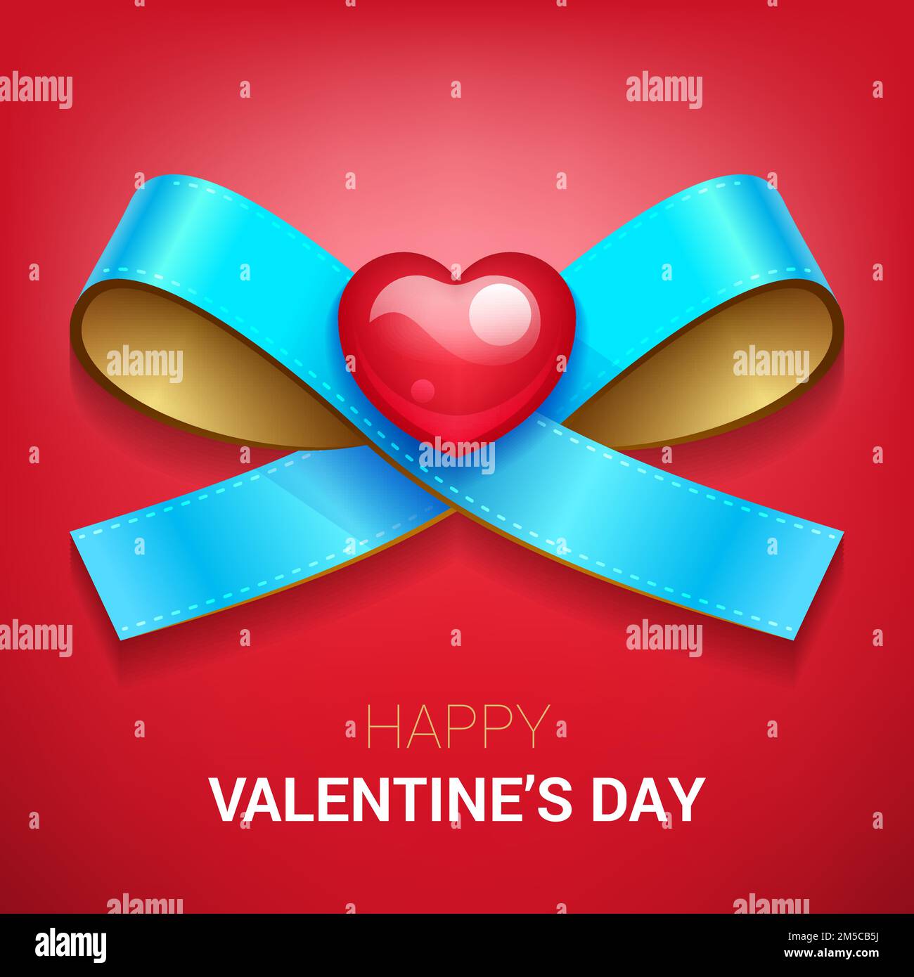 Valentines day illustration. Ribbon with heart. Vector Stock Vector ...