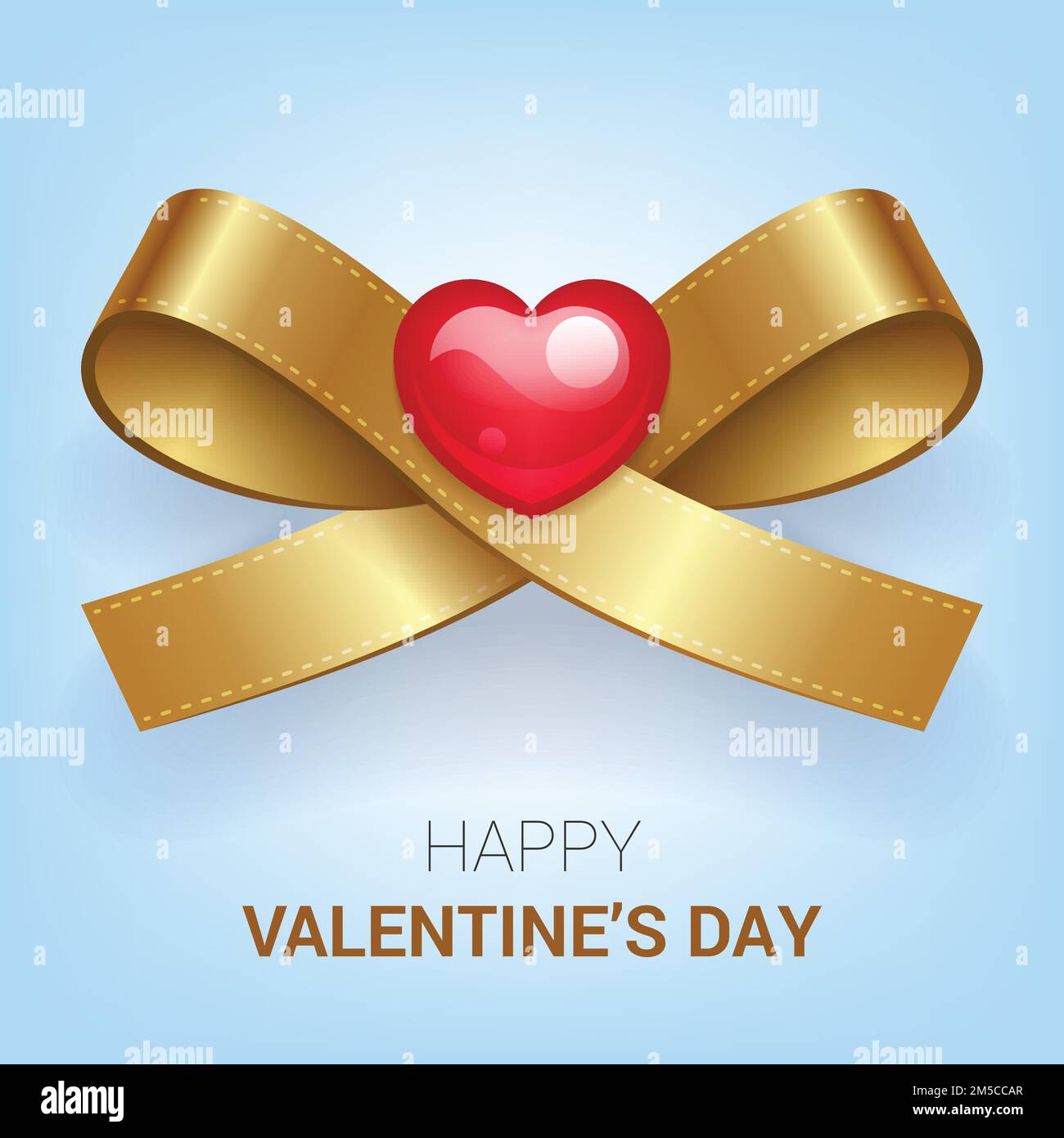 Valentines day illustration. Ribbon with heart. Vector Stock Vector ...