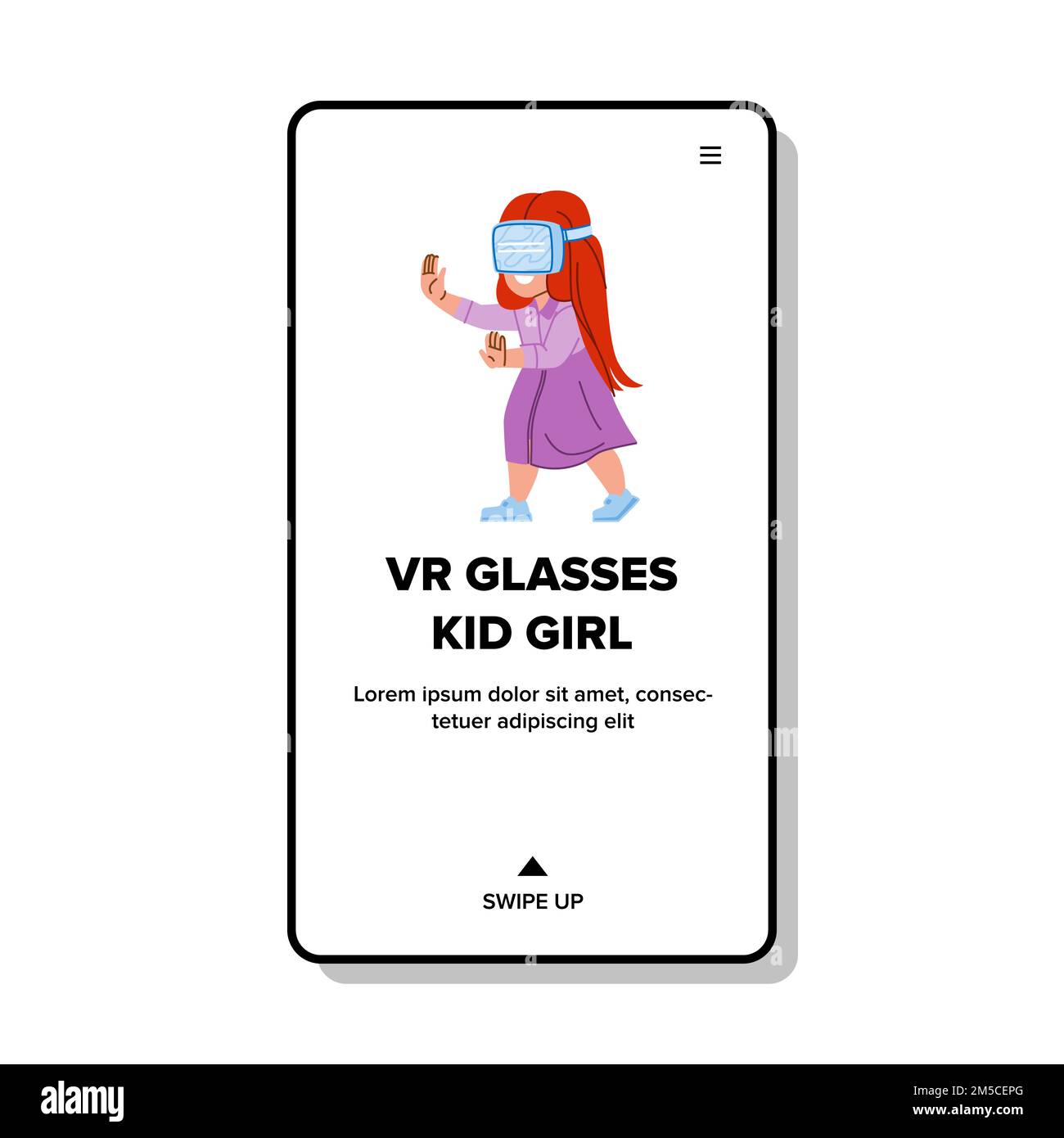 vr-glasses-kid-girl-vector-stock-vector-image-art-alamy