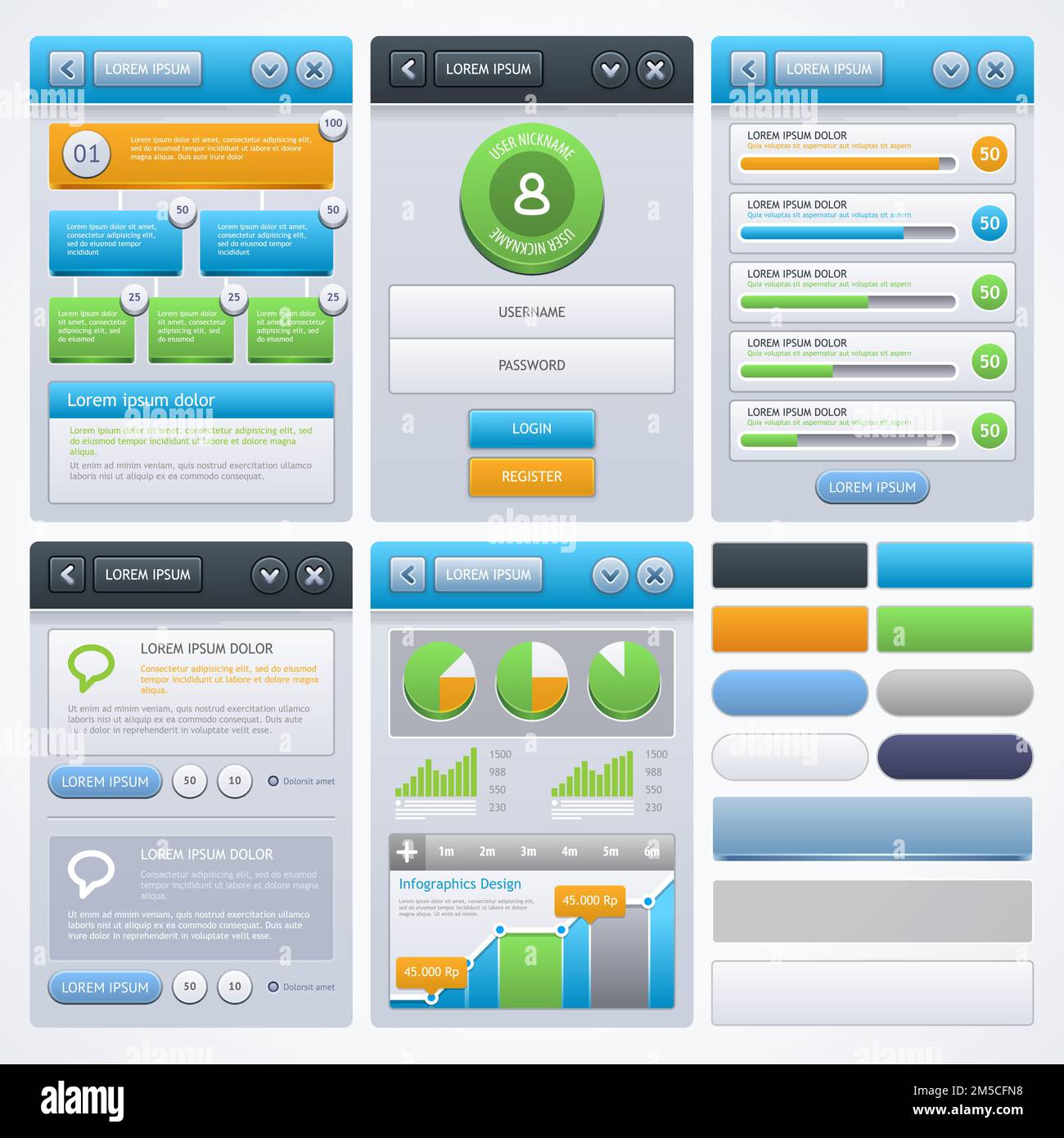 UI Design. Various elements for your web or mobile design. Including