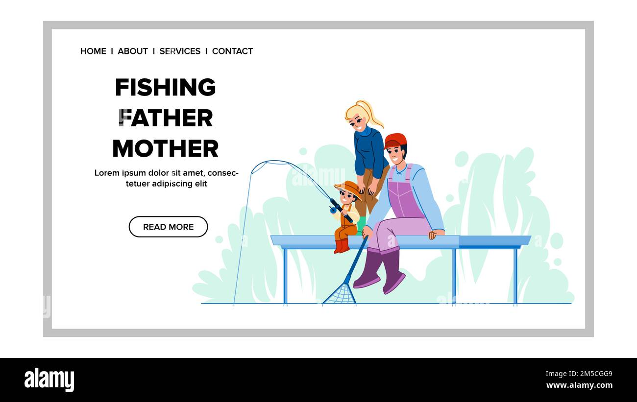 fishing father mother vector Stock Vector Image & Art - Alamy
