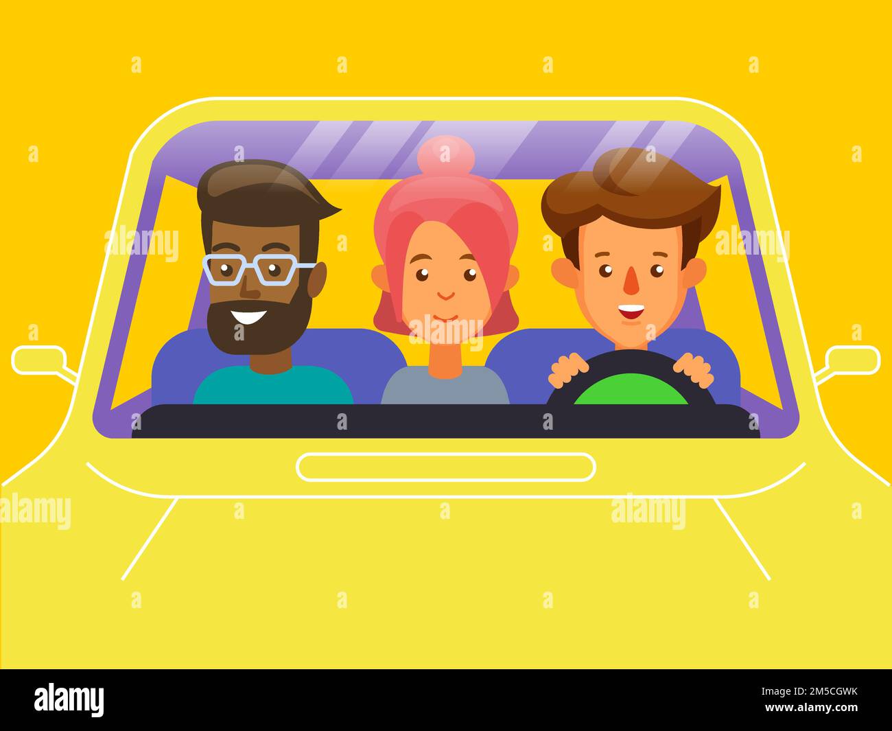 Carpool. Car sharing concept banner. Flat style vector illustration Stock  Vector Image & Art - Alamy