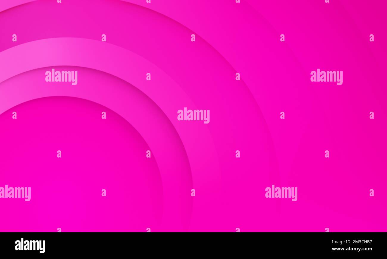 Abstract background of layered hot pink circles. Abstract high resolution full frame background pattern circular design with copy space. Stock Photo