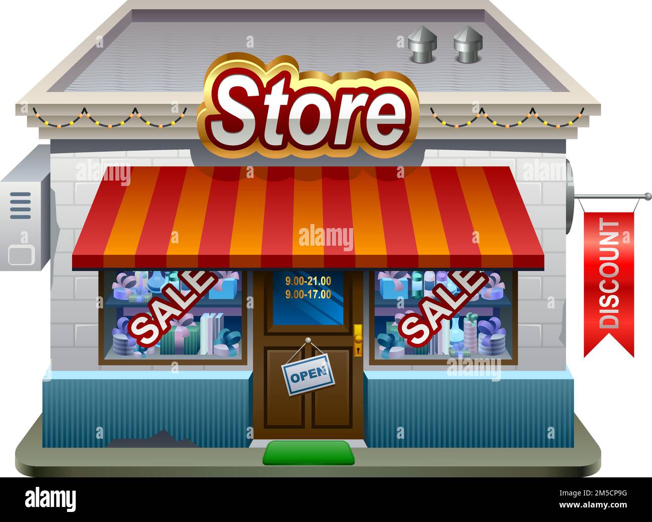 Icon of the facade of a shop store or cafe Stock Vector