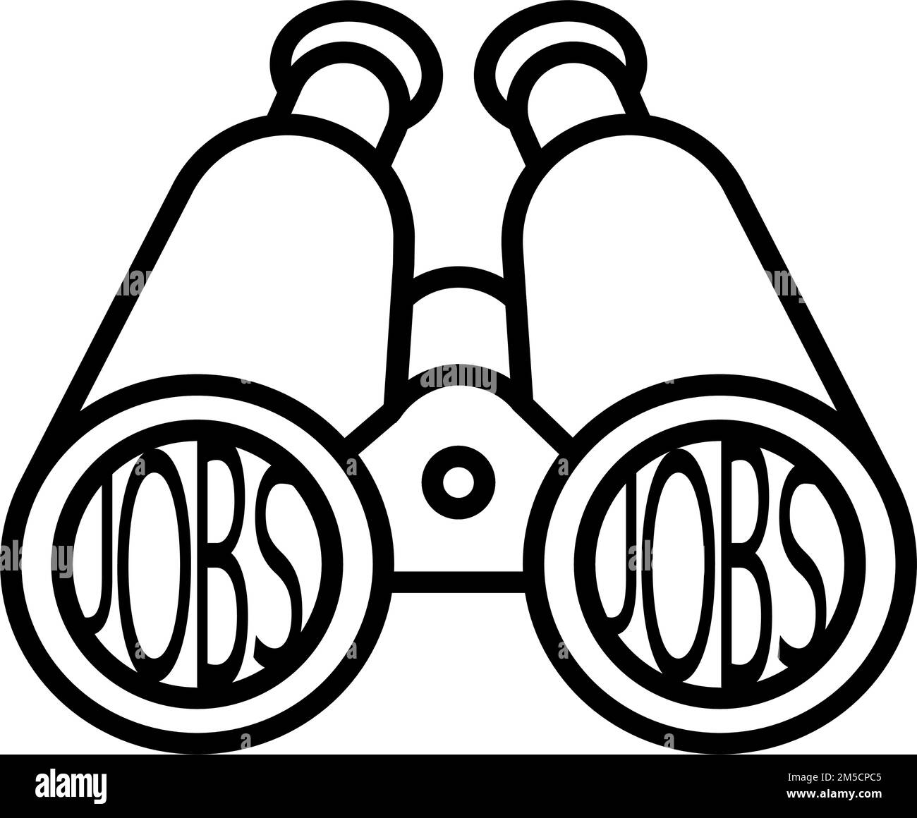 Search vacancy binoculars line icon. Outline vector illustration Stock Vector