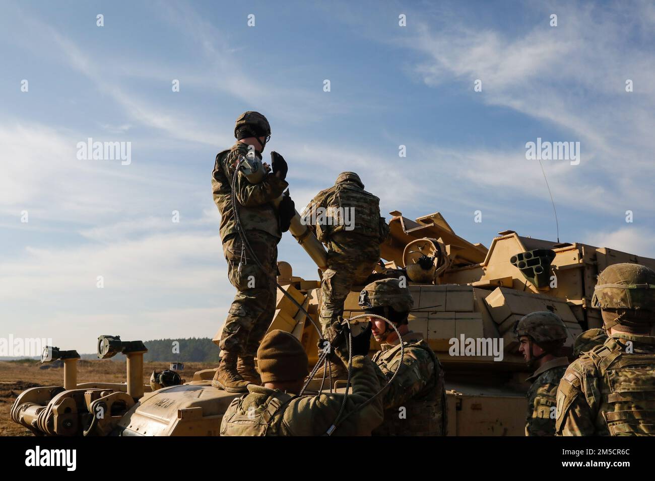 U.S. Soldiers assigned to Bravo Company, 1st Brigade Engineer Battalion ...