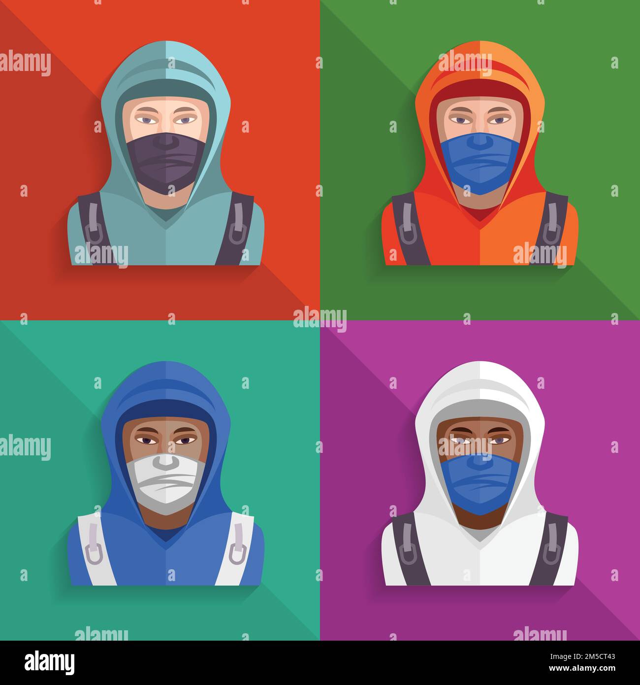 Protests icons set. Vector illustration eps 10. Stock Vector
