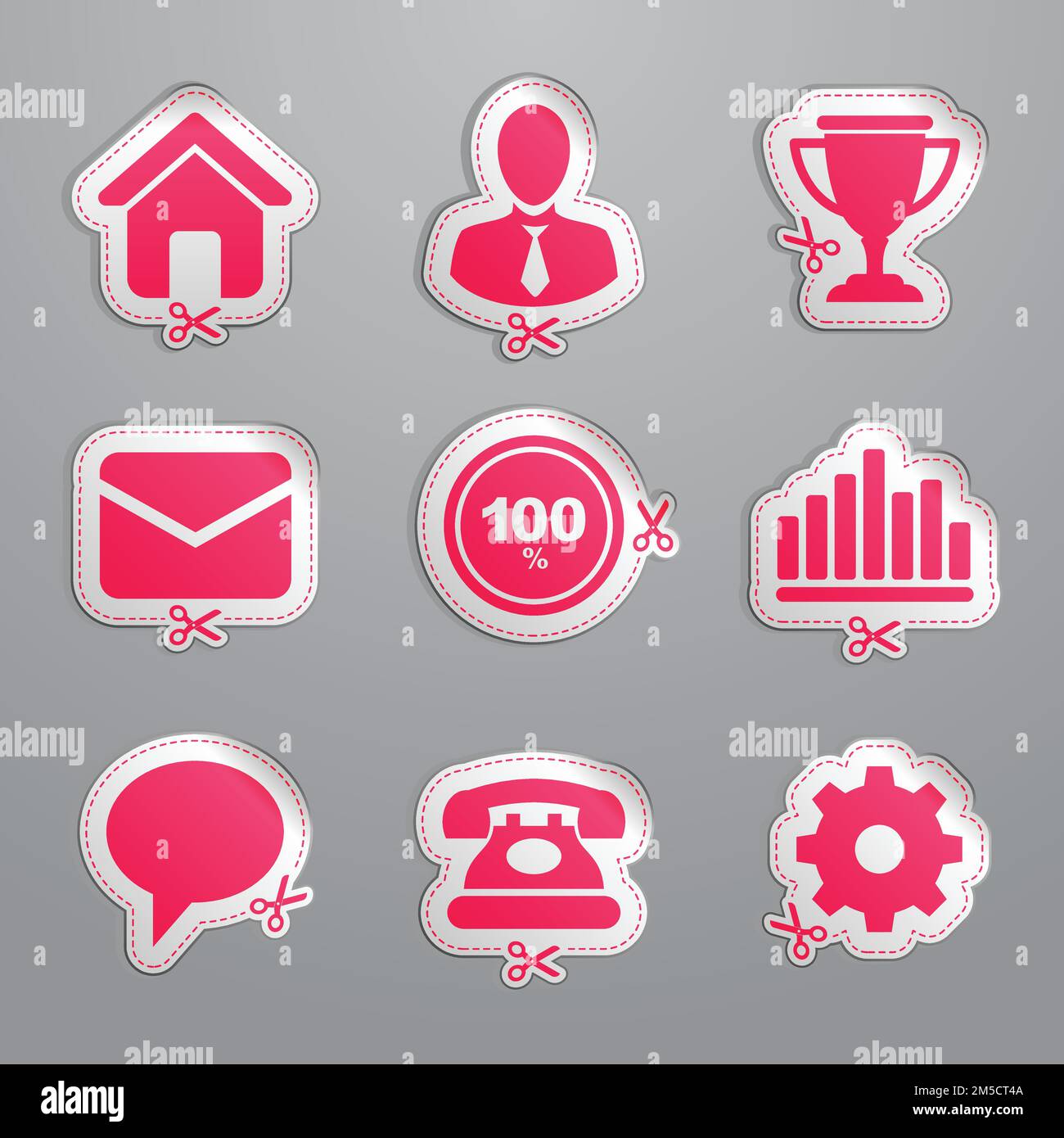 Coupons and stickers. Website icons. Stock Vector