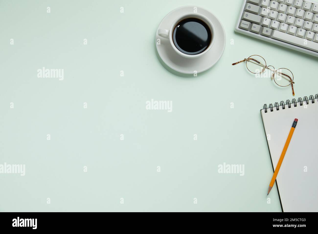 Assorted office supplies on the desk Stock Photo Alamy