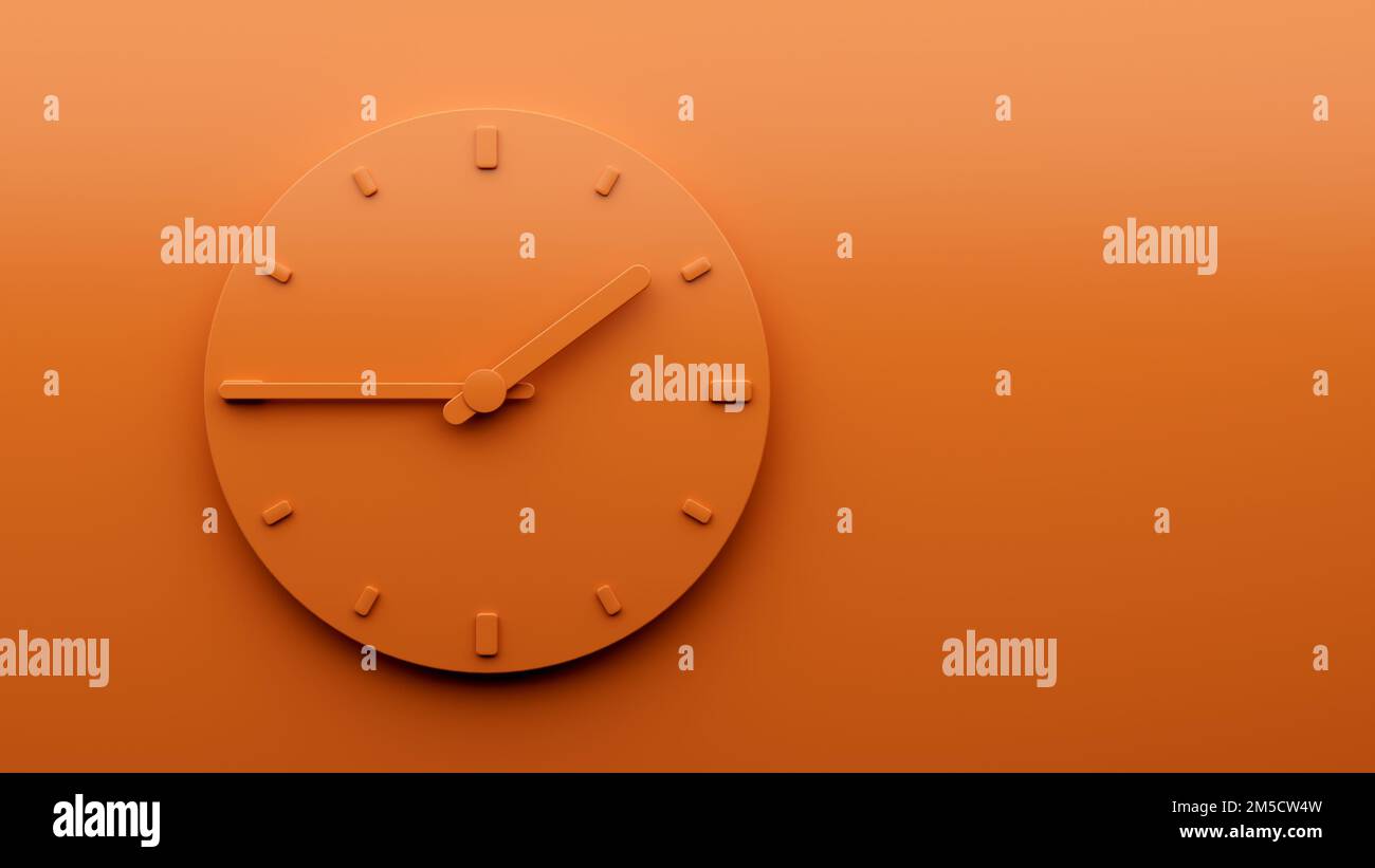 A 3D illustration of the Minimal Orange clock Stock Photo - Alamy
