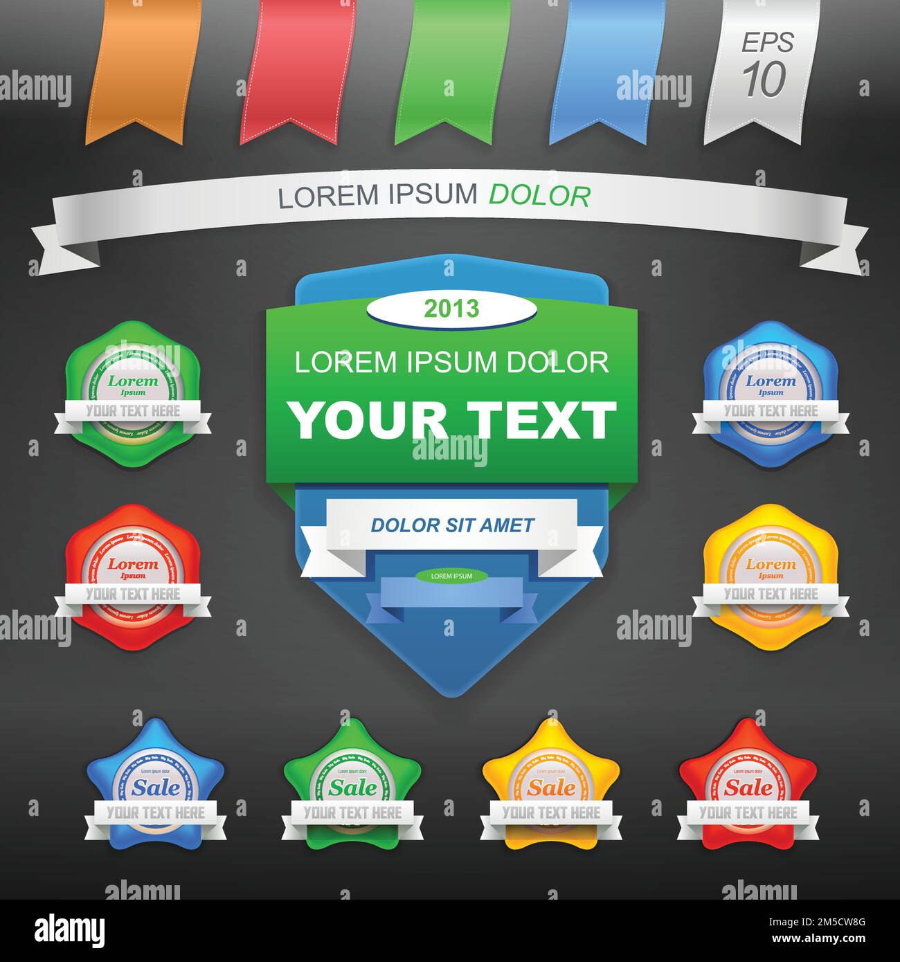 Vector illustration of Labels and stickers set Stock Vector Image & Art