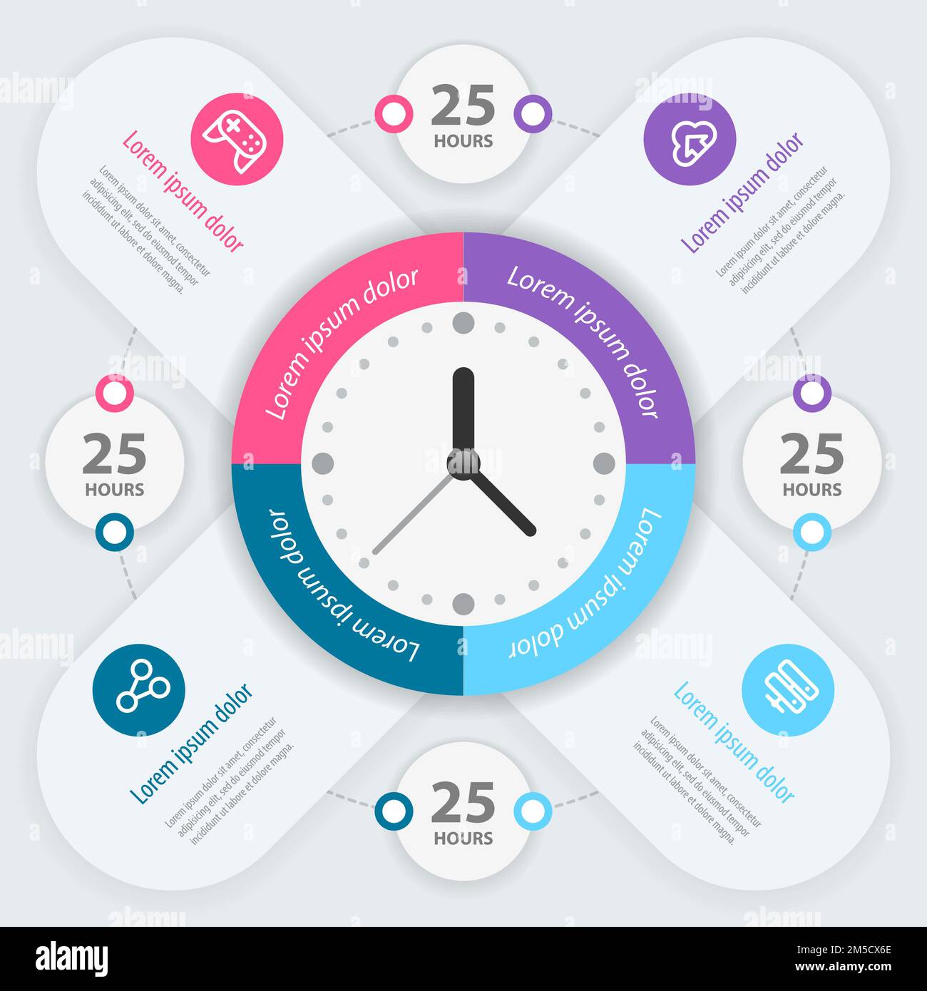 Infographic design. Time management. Vector eps 10 Stock Vector Image