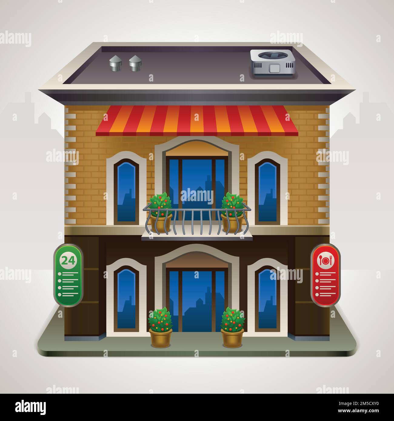 Facade of a coffee shop store or cafe Stock Vector
